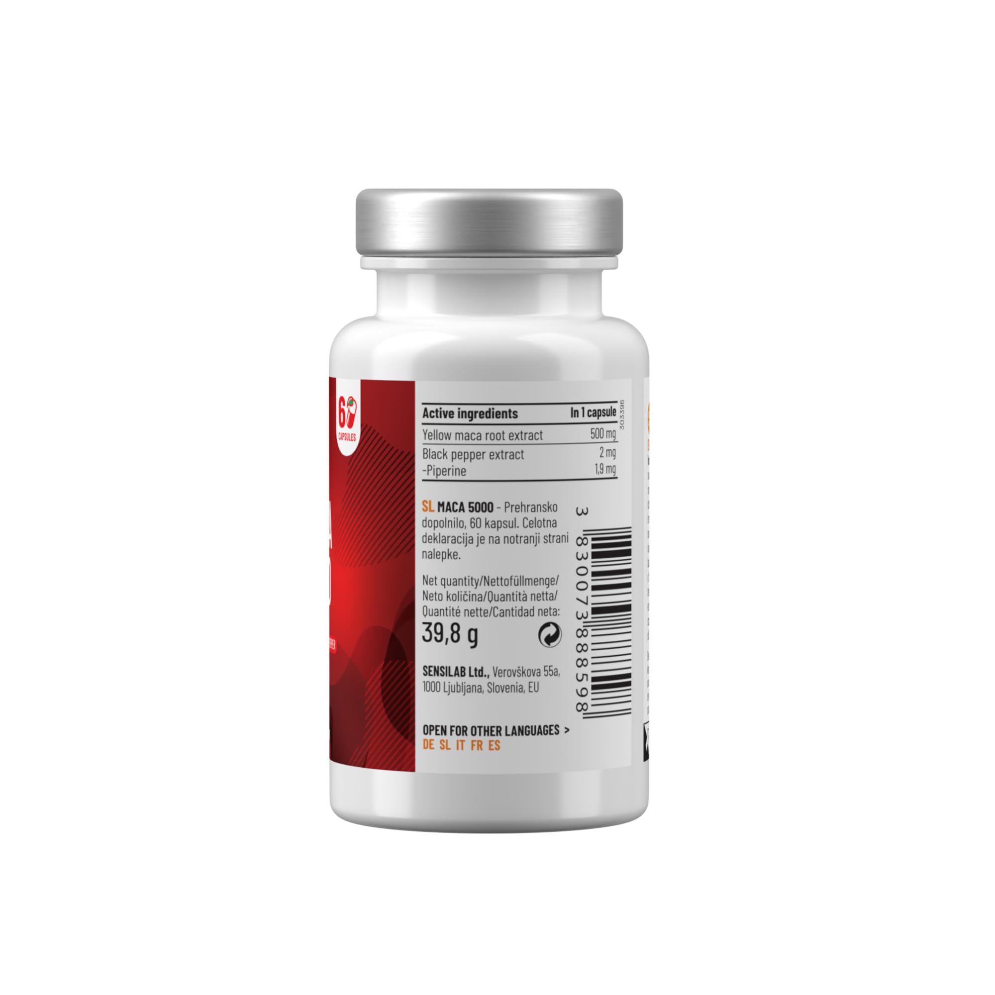 Sensilab Maca 500 mg integratore 60 capsule con pepe nero