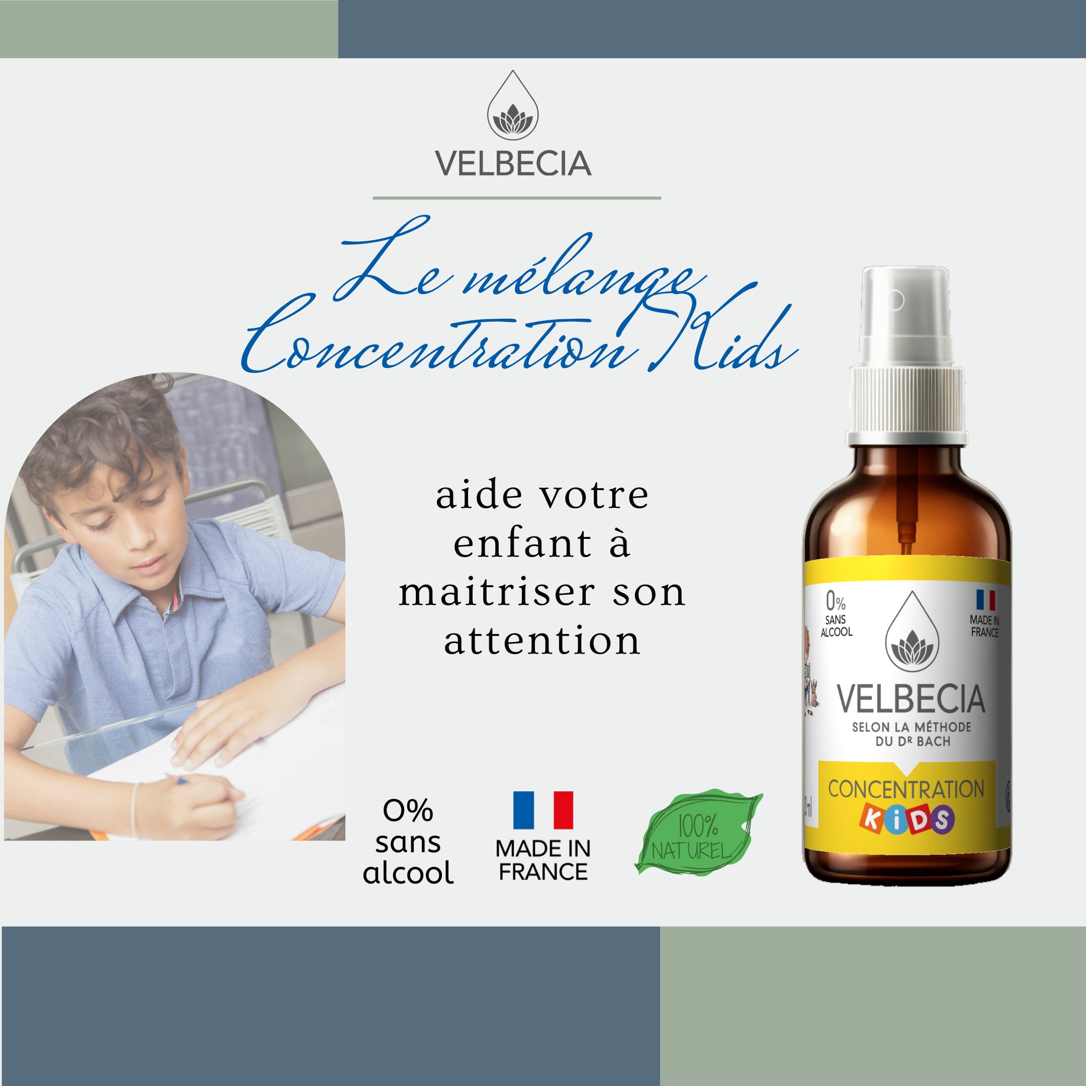 Velbecia Concentration Kids Fiori di Bach Spray 30 ml Senza Alcol