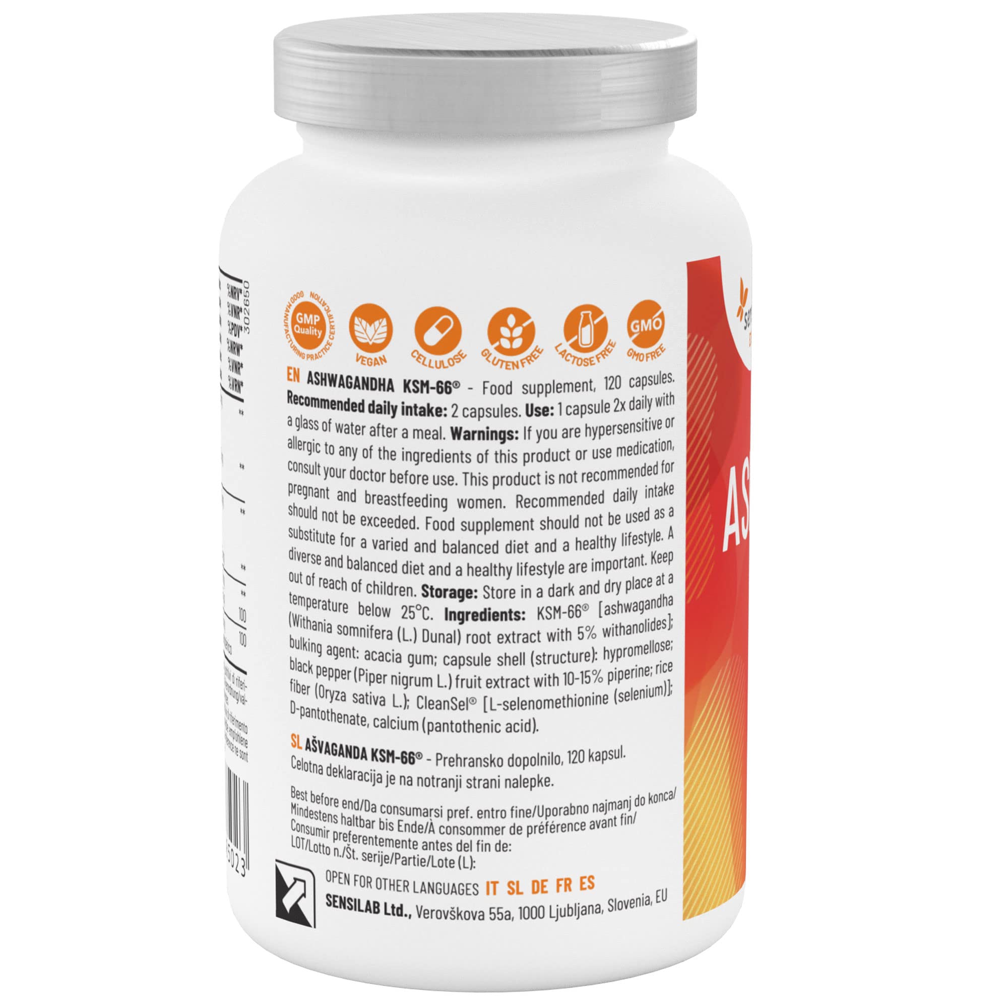 Sensilab Essentials Ashwagandha KSM-66 Integratore 120 Capsule