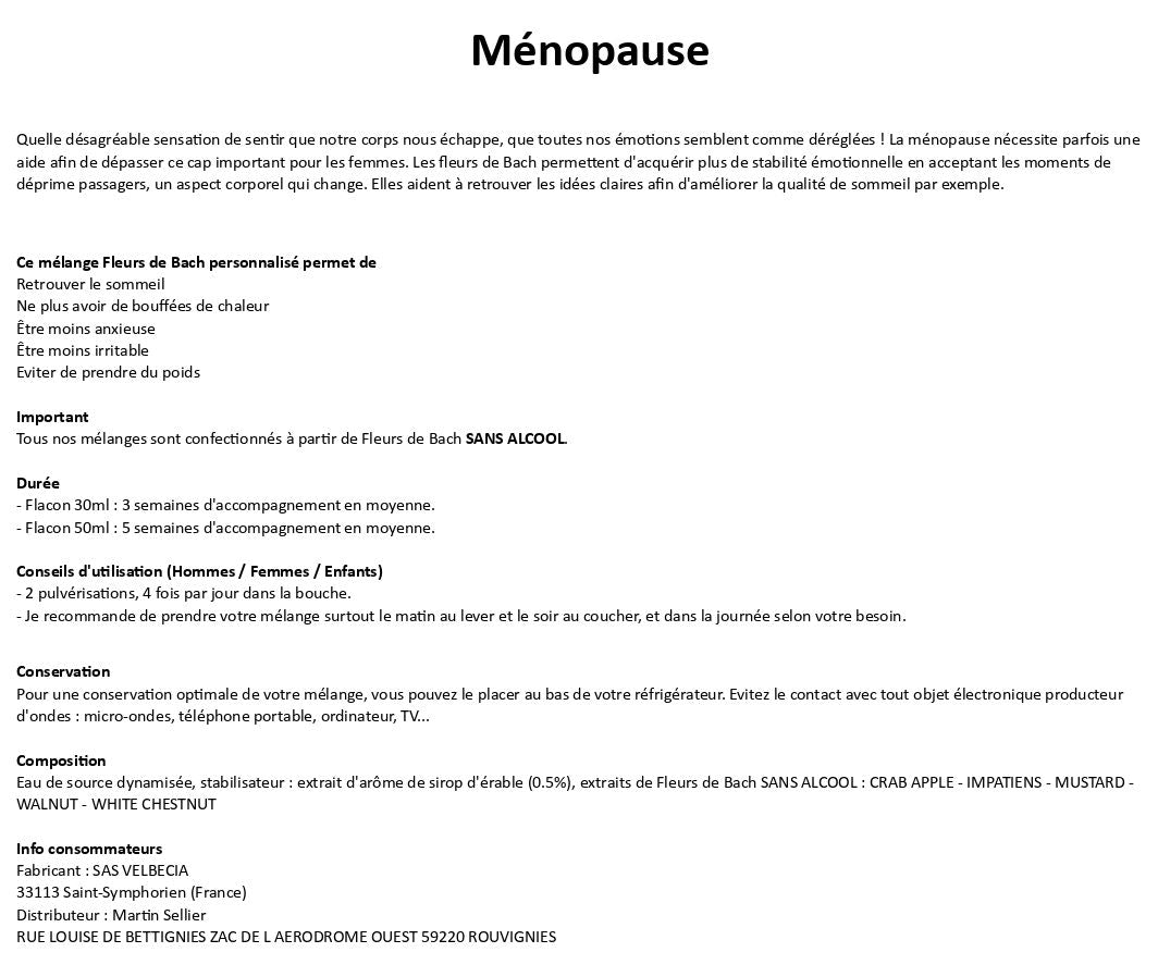 Velbecia Menopause Fiori di Bach Spray Senza Alcol 30ml