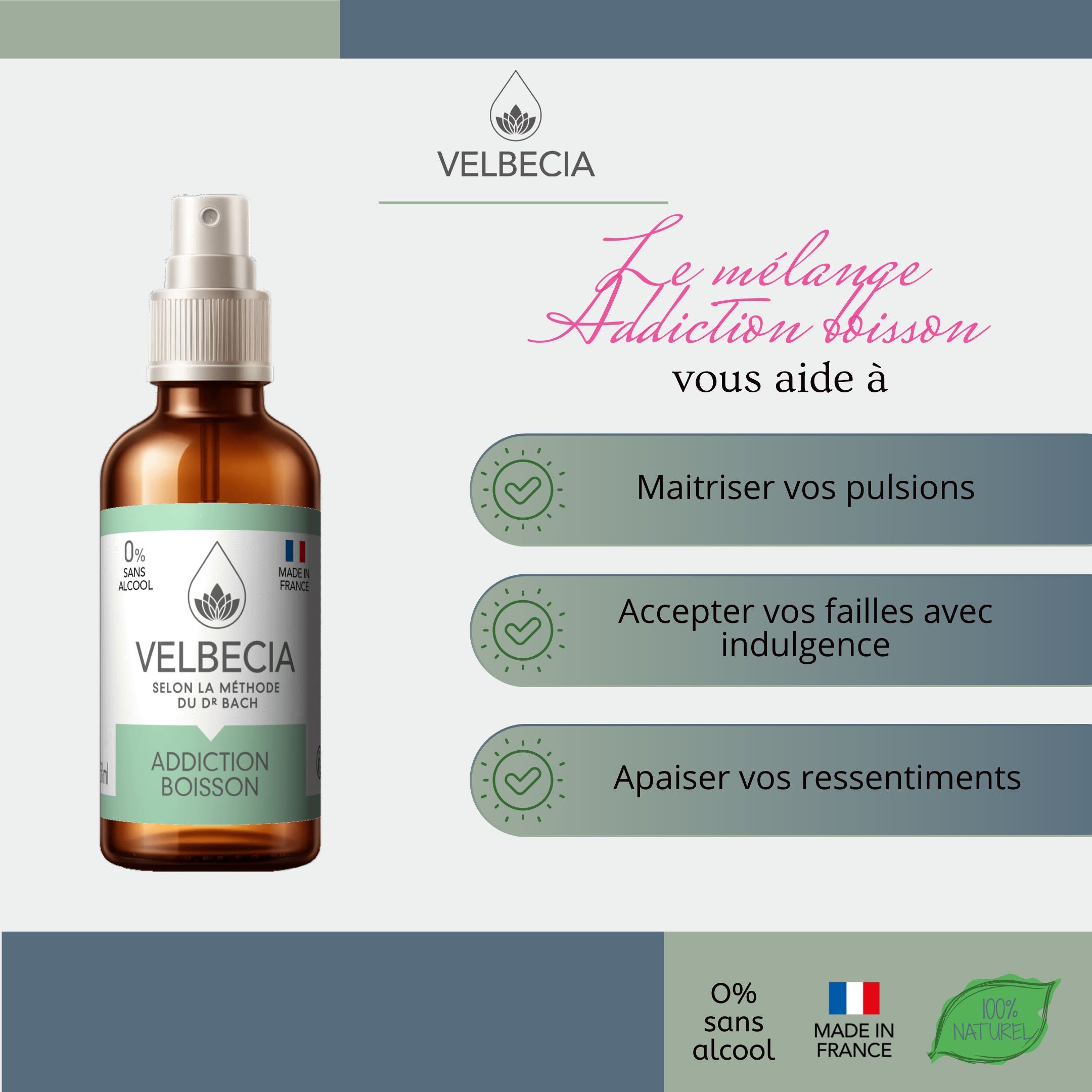 Velbecia Addiction Boisson Fiori di Bach Spray 30 ml Senza Alcol